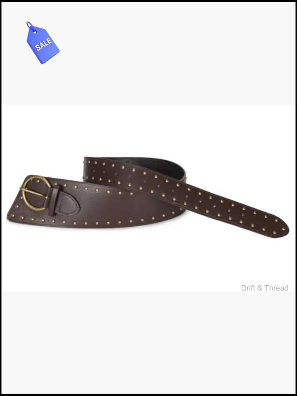 Studded Wide Waist Belt Chunky Punk Leather Belt for Jeans